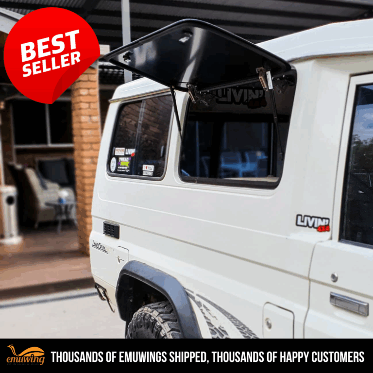 Emuwing Gullwing Window Kit – Toyota Land Cruiser Troop Carrier 75 & 78 Series (1984–Present)